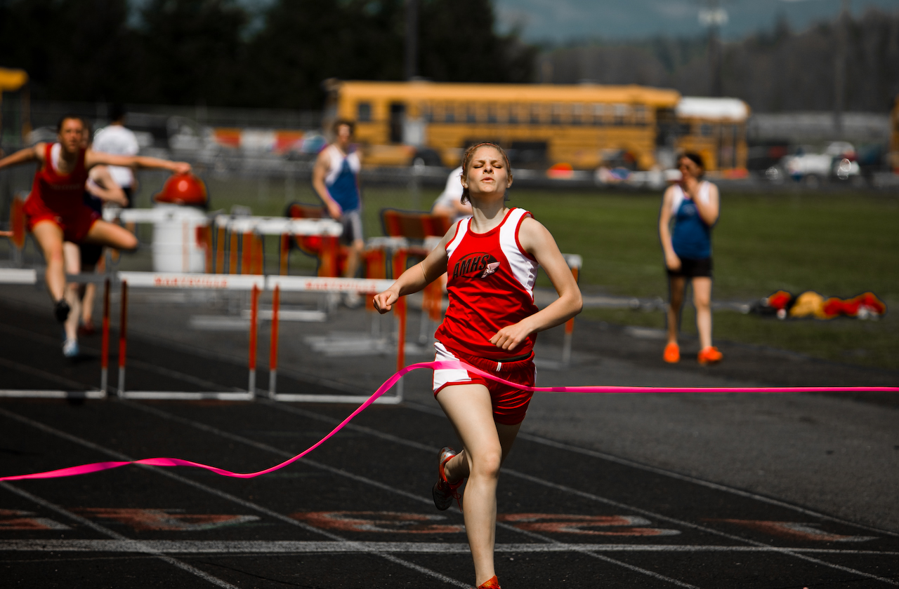 runner at finish line